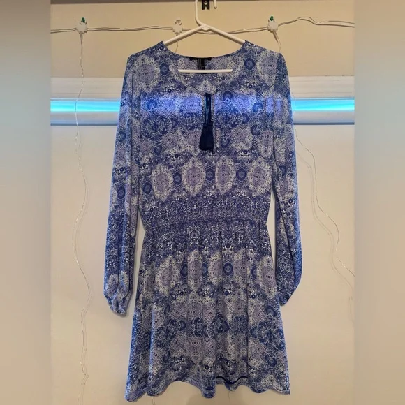 Blue Patterned Dress - Picture 1 of 4